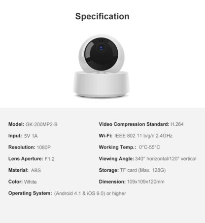 Sonoff GK-200MP2-B - FullHD 1080p IP kamera / Wi-Fi / LAN / - Image 4