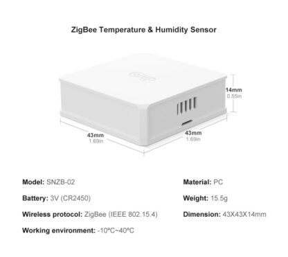Sonoff SNZB-02 - ZigBee temperatūras un mitruma devējs / sensors - Image 3