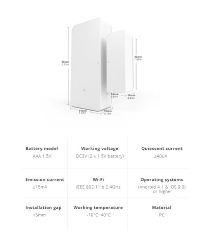 Sonoff DW2-WI-FI - bezvadu Wi-Fi durvju vai logu devējs sensors detektors - Image 3