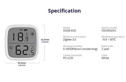 Sonoff SNZB-02D - Zigbee temperatūras un mitruma sensors ar LED ekrānu - Image 3