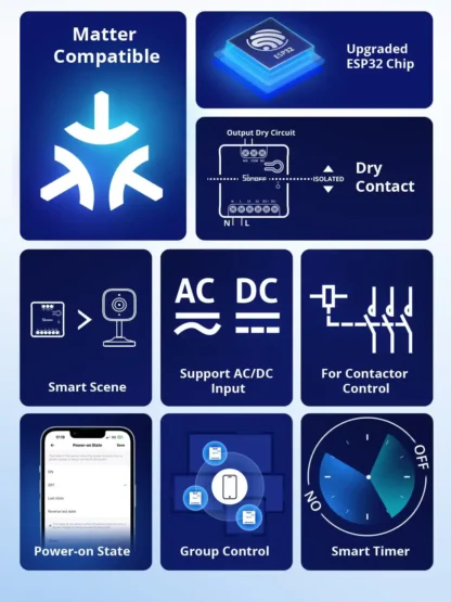 Sonoff MINI-D - sausais kontakts (dry contact) - Wi-Fi - Matter sertificēts - Image 2