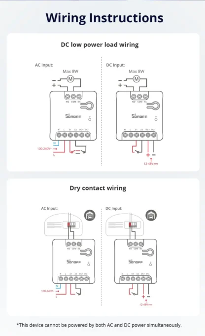 Sonoff MINI-D - sausais kontakts (dry contact) - Wi-Fi - Matter sertificēts - Image 4