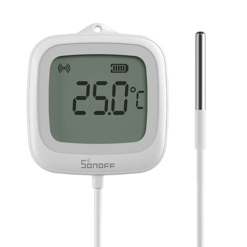Sonoff SNZB-02LD - Zigbee temperatūras un mitruma sensors ar vadu LED ekrānu ar IP65 aizdardzību